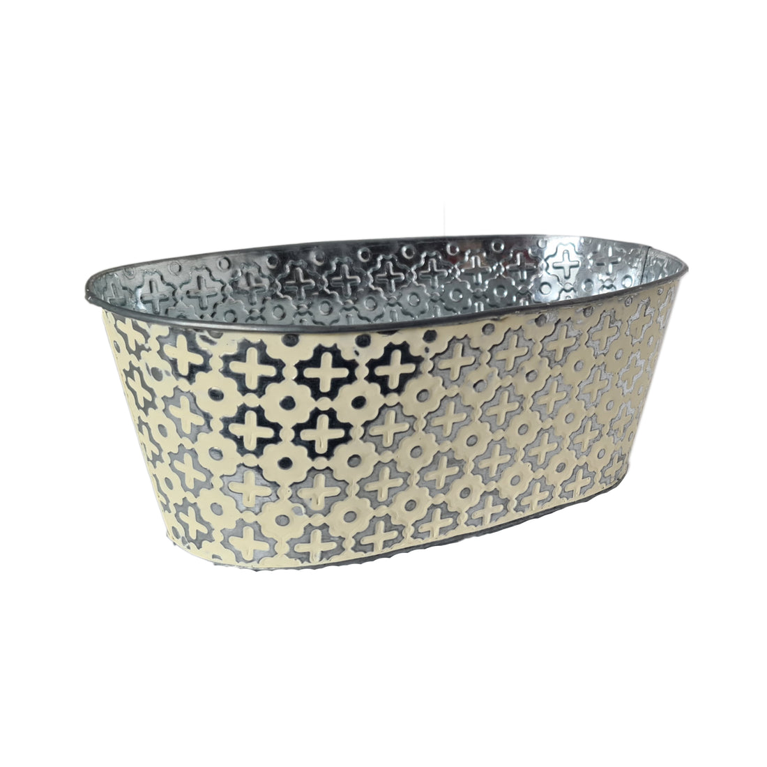 Zinc Aztec Tub Brushed Cream - 25cm