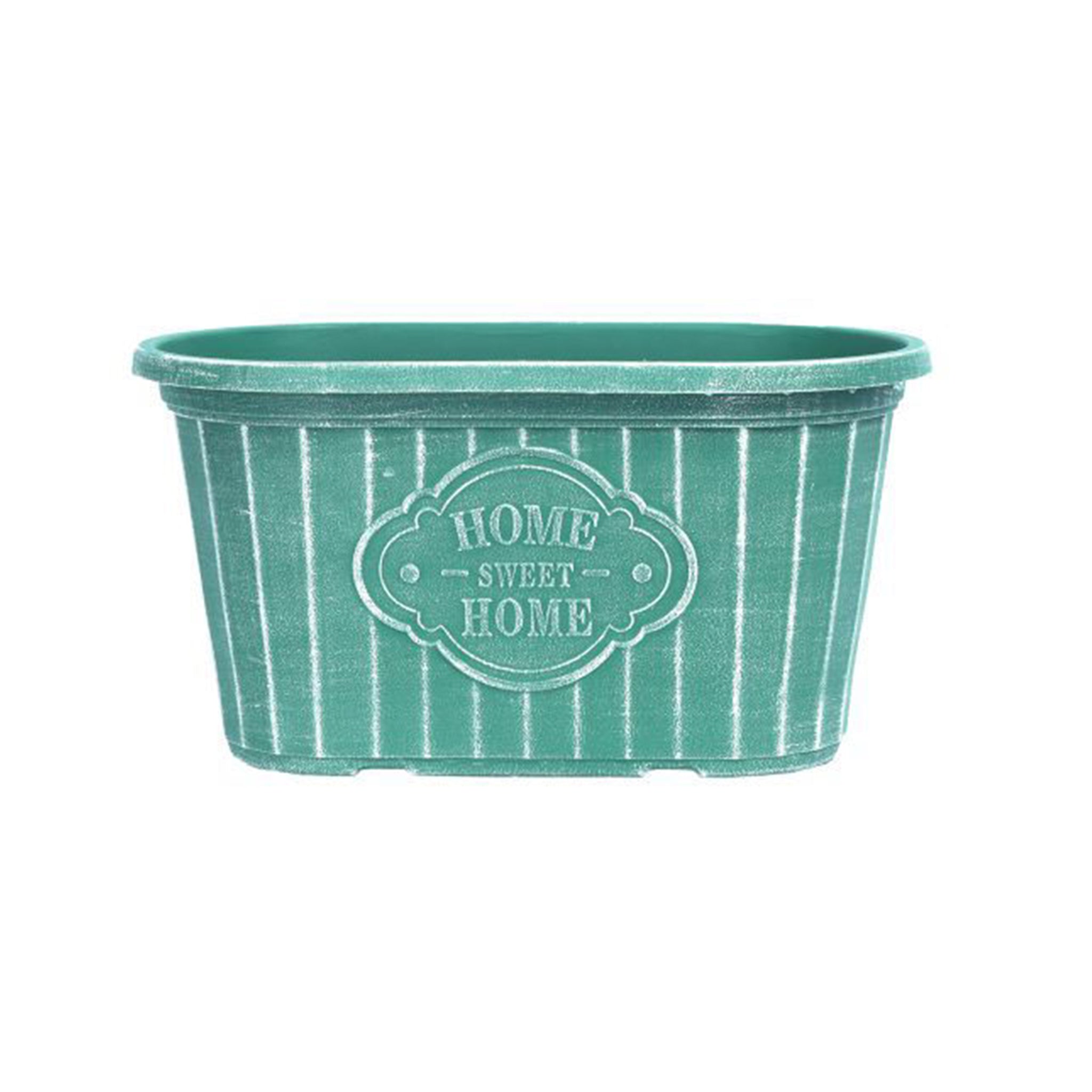 Home Sweet Home Oval 29cm Planter - Teal